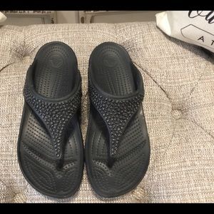 Black studded Flip Flops